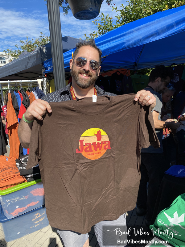 Wawa and Star Wars mashup "Jawa" t-shirt made by Bad Vibes Mostly at 2022 Glassboro Craft Beer Festival