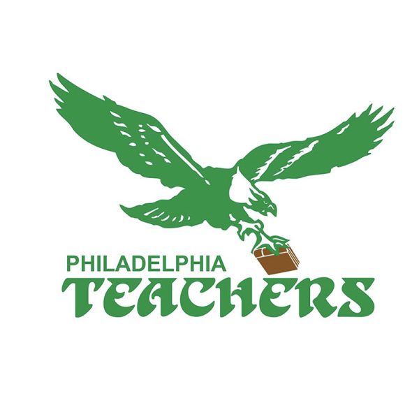 Philadelphia football t-shirts for Philadelphia school teachers. Pep rally t-shirts.