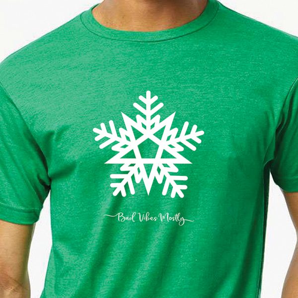 Satanic Snowfall is the mens must-have pentagram t shirt this season. Be merry and fucking bright on this pagan holiday.